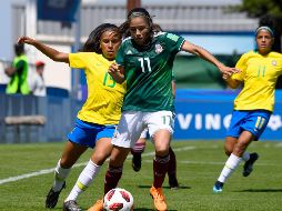 Jacqueline Ovalle hizo doblete en el partido ante Brasil. AFP / D. Meyer
