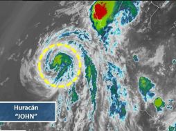 Imagen proporcionada por la Conagua que muestra la trayectoria de 