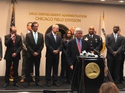 Autoridades estadounidenses y mexicanas en el anuncio del plan contra el CNG, en el que estuvo Alberto Elías Beltrán, subprocurador Jurídico y de Asuntos Internacionales de la PGR. TWITTER/@PGR_mx