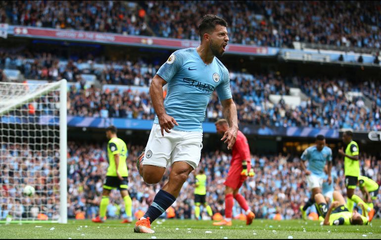 Agüero ha firmado 14 goles en sus ocho últimos partidos de la Premier en el Emirates. AP/D. Thompson