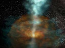 Los astrónomos creen que los chorros de agua pesada observados, son fenómenos recientes que se empiezan a desplazarse a la nebulosa circundante. TWITTER / @ALMAObs_esp
