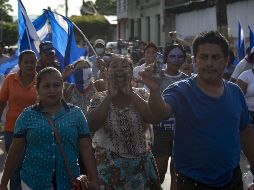 Manifestantes de la oposición marchan en Masaya. EFE/R. Sura