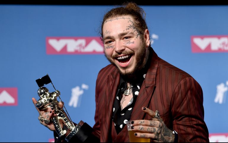 Post Malone participó el pasado lunes en los premios MTV VMA 2018 en Nueva York. AP / A. Agostini