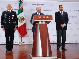Renato Sales Heredia, comisionado Nacional de Seguridad, durante una rueda de prensa donde informó sobre la captura. TWITTER/@Notimex