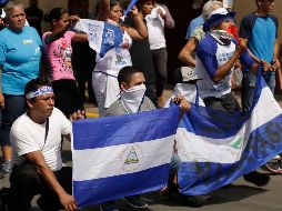 Habitantes se manifiestan contra el gobierno de Daniel Ortega en el municipio de Granada. EFE/R. Sura