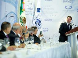 Peña Nieto durante su participación en el 144 aniversario de la Cámara Nacional de Comercio, Servicios y Turismo de la Ciudad de México. NTX/PRESIDENCIA