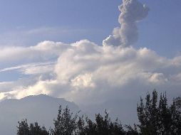 Destacó que al momento de no se cuenta con visibilidad hacia el coloso, pero por la mañana se observó una emisión continua de vapor de agua y gas. TWITTER/ @Popocatepetl_MX