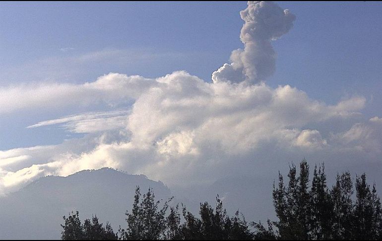 Destacó que al momento de no se cuenta con visibilidad hacia el coloso, pero por la mañana se observó una emisión continua de vapor de agua y gas. TWITTER/ @Popocatepetl_MX