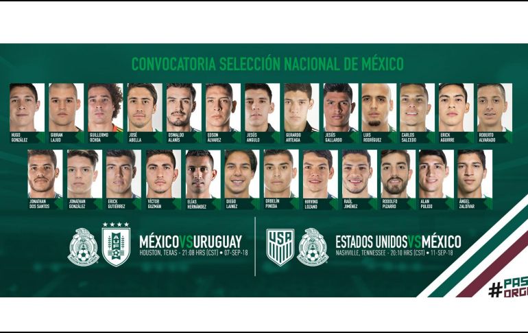 En la lista destacan los jugadores de Chivas Orbelín Pineda, Ángel Zaldívar y Alan Pulido. TWITTER / @miseleccionmx