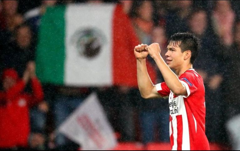 Orgullo mexicano. Lozano ha anotado cuatro goles y ha puesto una asistencia en los últimos 18 días.TWITTER/@PSV