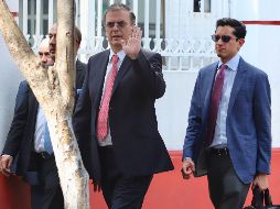 Andrés Manuel López Obrador está acompañado por Marcelo Ebrard Casaubon, propuesto para ocupar la Secretaría de Relaciones Exteriores en la próxima administración. SUN / B. Fregoso