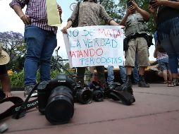 En la marcha por el asesinado de Rodríguez Valladares, se exigió justicia y se recordó al camarógrafo de Cancún. EL INFORMADOR / ARCHIVO