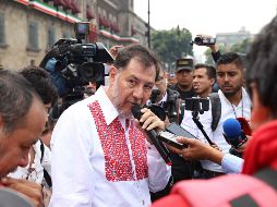 Gerardo Fernández Noroña encara a los presidentes del Senado y de la Cámara de Diputados, Martí Batres y Porfirio Muñoz Ledo. SUN / B. Fregoso