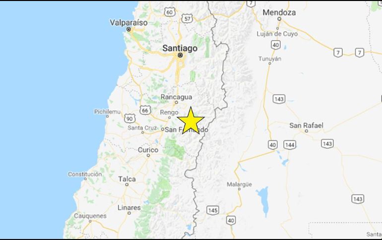 El epicentro de este sismo se localizó a 28 kilómetros al sureste de la ciudad de Rancagua y a unos 100 kilómetros al sur de Santiago. ESPECIAL