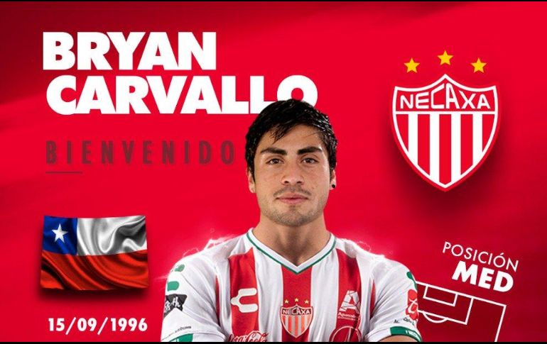 Bryan Carvallo se reportará en los próximos días con su nuevo equipo. TWITTER/@ClubNecaxa