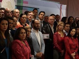El coordinador del PAN en la Cámara de Diputados, Juan Carlos Romero Hicks, durante una conferencia de prensa. SUN/L. Cortés