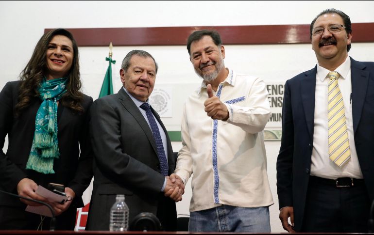 Muñoz Ledo y Fernández Noroña coincidieron en que trabajarán para alcanzar la transformación del país y en todo momento apoyarán al presidente electo. SUN/I. Stephens