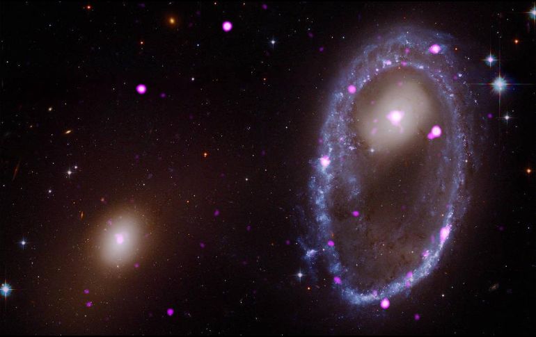 Según expertos, la galaxia AM 0644 está ubicada a 300 millones de años luz de la Tierra. ESPECIAL / nasa.gov