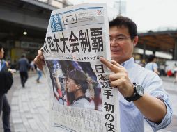 El triunfo de Naomi Osaka acaparó los titulares en los diarios japoneses. AP