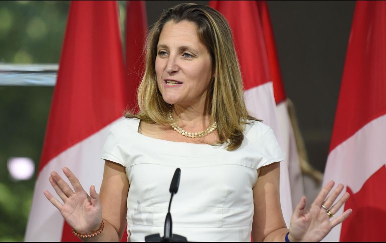 Chrystia Freeland aseguró que informará sobre los avances a Justin Trudeau de forma inmediata. AFP/E.Baradat
