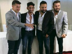 El segundo de izquierda a derecha, la nueva voz de El Recodo. EL UNIVERSAL