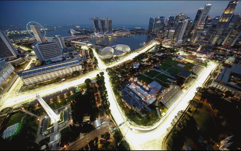 El circuito callejero de Marina Bay se encuentra listo para la celebración del Gran Premio de Singapur. EFE