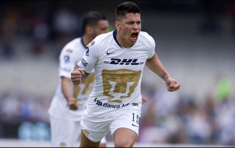 El chileno Iturbe marcó para los felinos un gol de media distancia al 66'. MEXSPORT/V. León