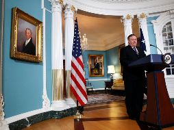 El secretario de Estado estadounidense, Mike Pompeo, dio a conocer este anuncio en una rueda de prensa sin preguntas. AP/J. Martin