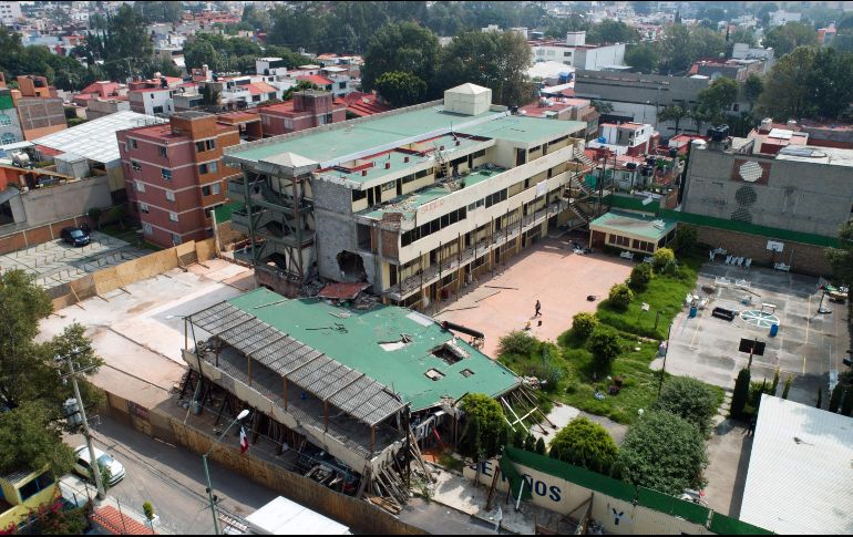 En el Colegio Enrique Rébsamen, en Tlalpan, murieron 26 personas. AFP/M. Vázquez