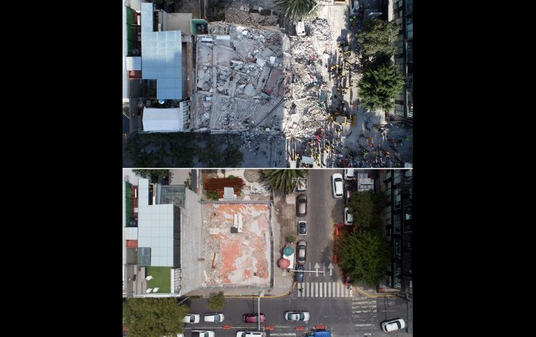 Alrededor de 40 edificios colapsaron en la capital del país por el temblor. Un inmueble en la colonia Roma. AFP/M. Vázquez