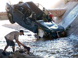 Vista general de daños ocasionados por las lluvias, en diferentes municipios en la ciudad de Culiacán. EFE / J. Cruz
