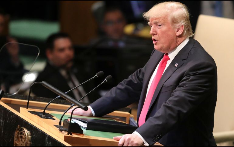 Durante su discurso ante la Asamblea General de la ONU, Trump dijo que la economía del país está creciendo como nunca, lo que provocó risas entre los jefes de Estado. AP / B. Matthews