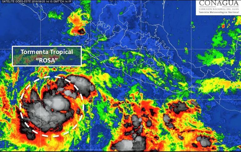 De acuerdo con el organismo de la Conagua, el sistema se localiza a 620 kilómetros al suroeste de Manzanillo, Colima, con vientos de 75 kilómetros por hora. ESPECIAL / smn.conagua.gob.mx