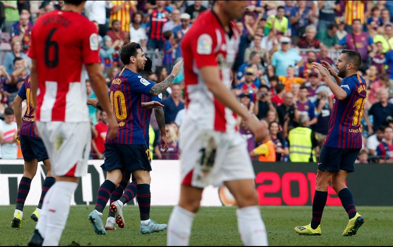 El equipo catalán tuvo varias ocasiones para empatar el partido, pero fue en una combinación de Messi y el joven delantero Munir que pudieron poner el 1-1 definitivo. AFP / P. Barrena