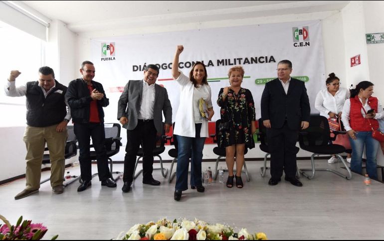 Ruiz Massieu sostuvo en la capital de Puebla un diálogo con la militancia. TWITTER/@ruizmassieu