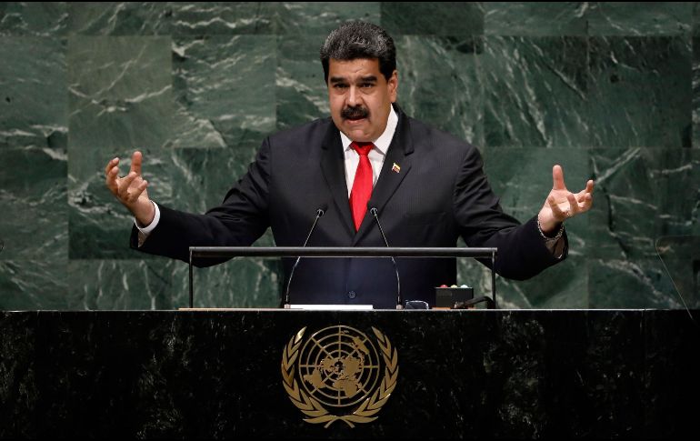 Durante su elocución, Maduro denunció repetidamente una supuesta 