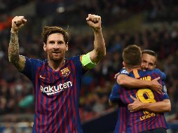 Messi anotó dos de los tantos del Barcelona, al 56' y al 90'. EFE/A. Rain