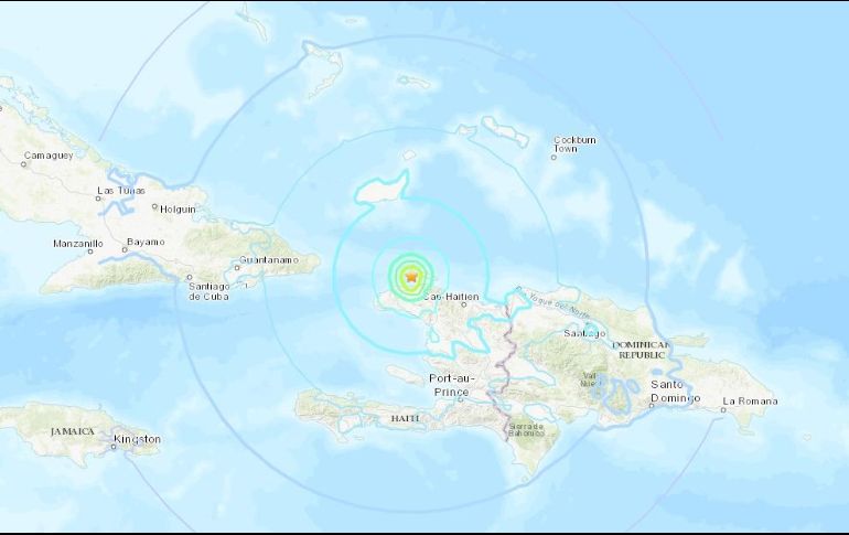 El epicentro del sismo se registró en el norte de Haití a 20 kilómetros de Port-de-Paix y a 175 kilómetros de Puerto Príncipe. ESPECIAL/USGS