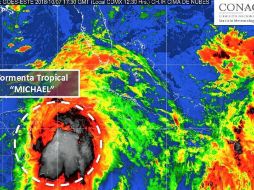 La tormenta tropical continúa con una trayectoria hacia el norte. TWITTER / @conagua_clima