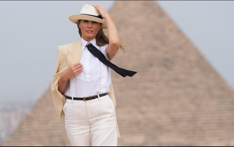 Melania dijo que su gira por Ghana, Malawi, Kenia y Egipto fue “extraordinaria”. AFP / S. Loeb
