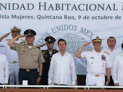 El presidente Enrique Peña Nieto encabezó la inauguración de la 10a Brigada de Policía Militar, una Unidad Habitacional y el Campus Cancún de la Universidad de Quintana Roo. NTX/PRESIDENCIA