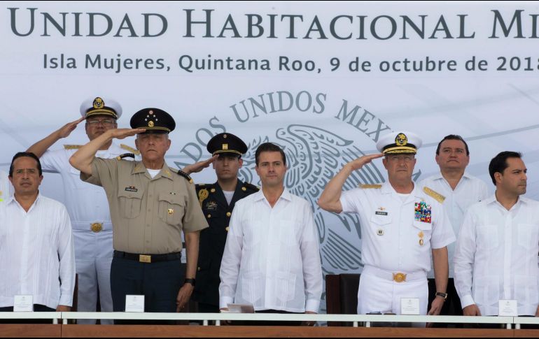 El presidente Enrique Peña Nieto encabezó la inauguración de la 10a Brigada de Policía Militar, una Unidad Habitacional y el Campus Cancún de la Universidad de Quintana Roo. NTX/PRESIDENCIA