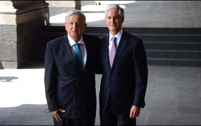 López Obrador se reunió con el gobernador del Estado de México, Alfredo del Mazo. SUN