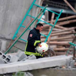 Captan en video momentos posteriores al derrumbe en Monterrey