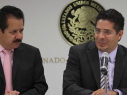 Rabindranath Salazar (d) fue sustituido por Hugo Eric Flores como futuro delegado federal de Morelos. NTX/ARCHIVO