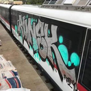 Investigan a dos por grafitear vagones del Tren Ligero