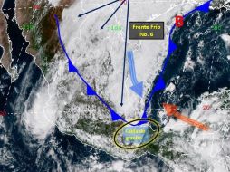 La Conagua alertó por la posible presencia de fuertes vientos, lluvias y granizadas. ESPECIAL/SMN