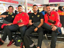 De izquierda a derecha Christian López, Michel Vázquez, Jorge Padilla e Ismael Valadez, previo al viaje a Tampico. TWITTER/@ismaelvaladez