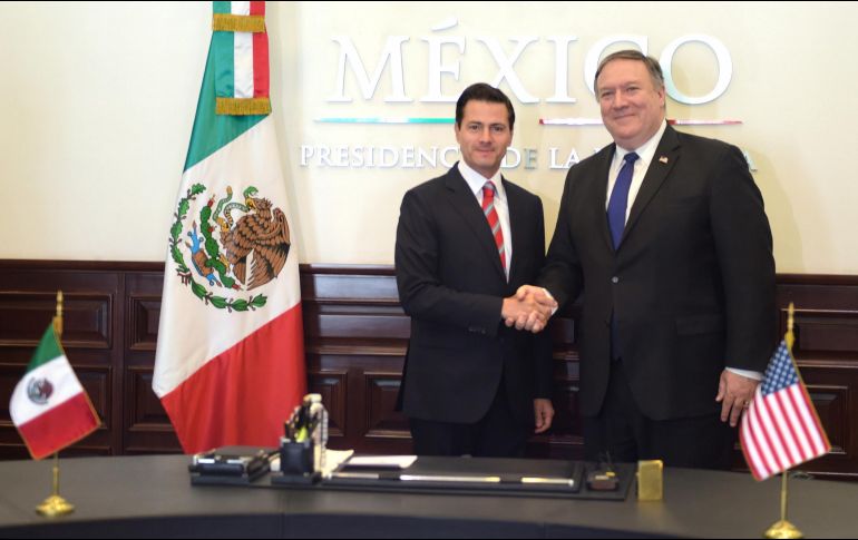 Peña Nieto y Pompeo destacaron la importancia de la relación bilateral entre México y Estados Unidos. NTX/PRESIDENCIA DE LA REPÚBLICA