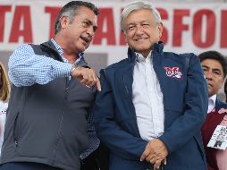 Acompañado por el gobernador de Nuevo León, Jaime Rodríguez, López Obrador encabezó un mitin en la 